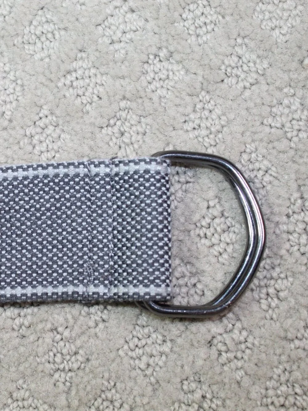 Grey Canvas Size S - XL Adjustable Casual D-Ring Belt